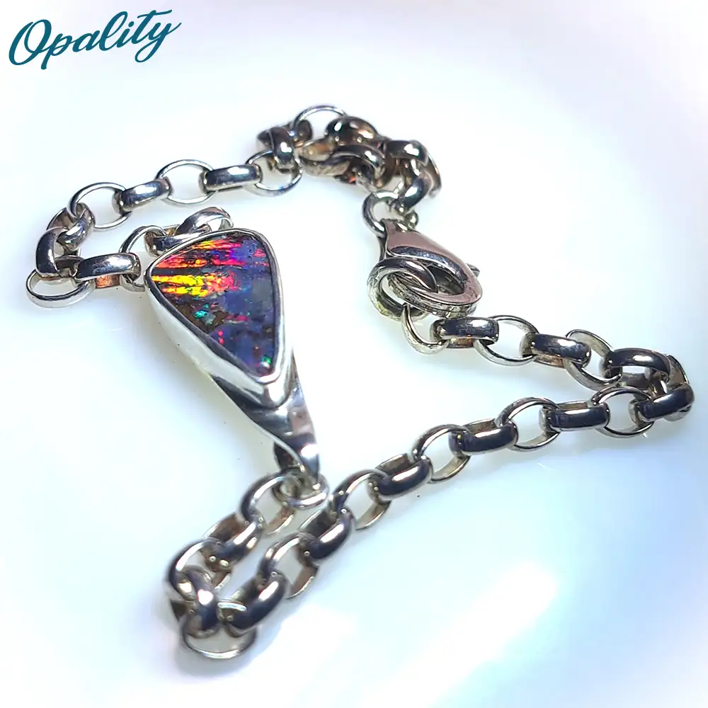 Boulder Opal Sterling Silver Bracelet