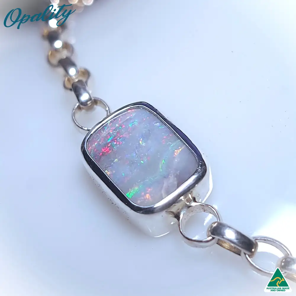 Boulder Opal Sterling Silver Bracelet - Image 4