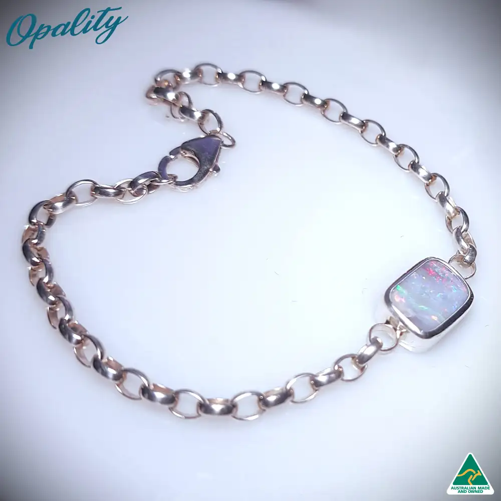 Boulder Opal Sterling Silver Bracelet - Image 5