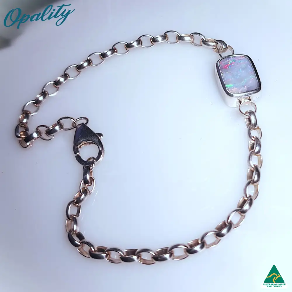 Boulder Opal Sterling Silver Bracelet - Image 7