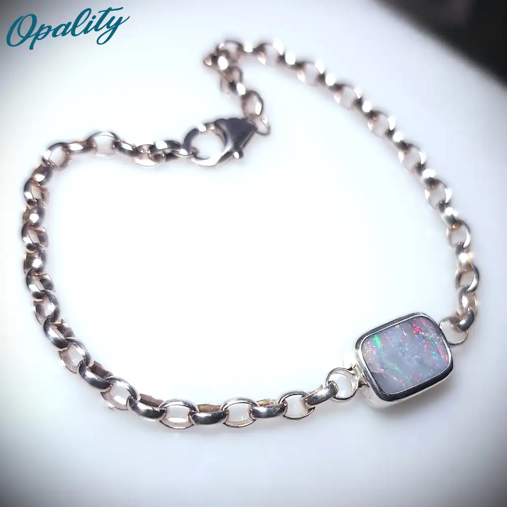 Boulder Opal Sterling Silver Bracelet