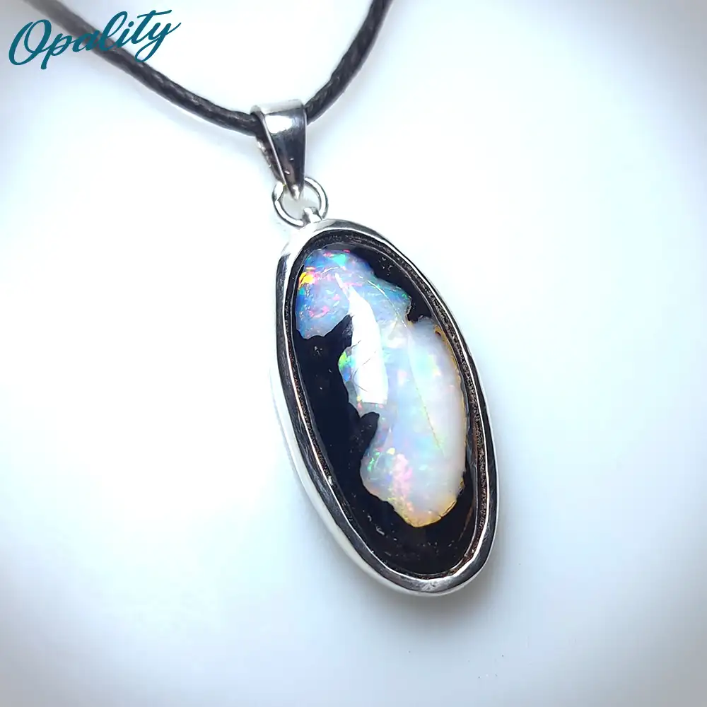 Boulder Opal Sterling Silver Pendant Yowah Nut Centre