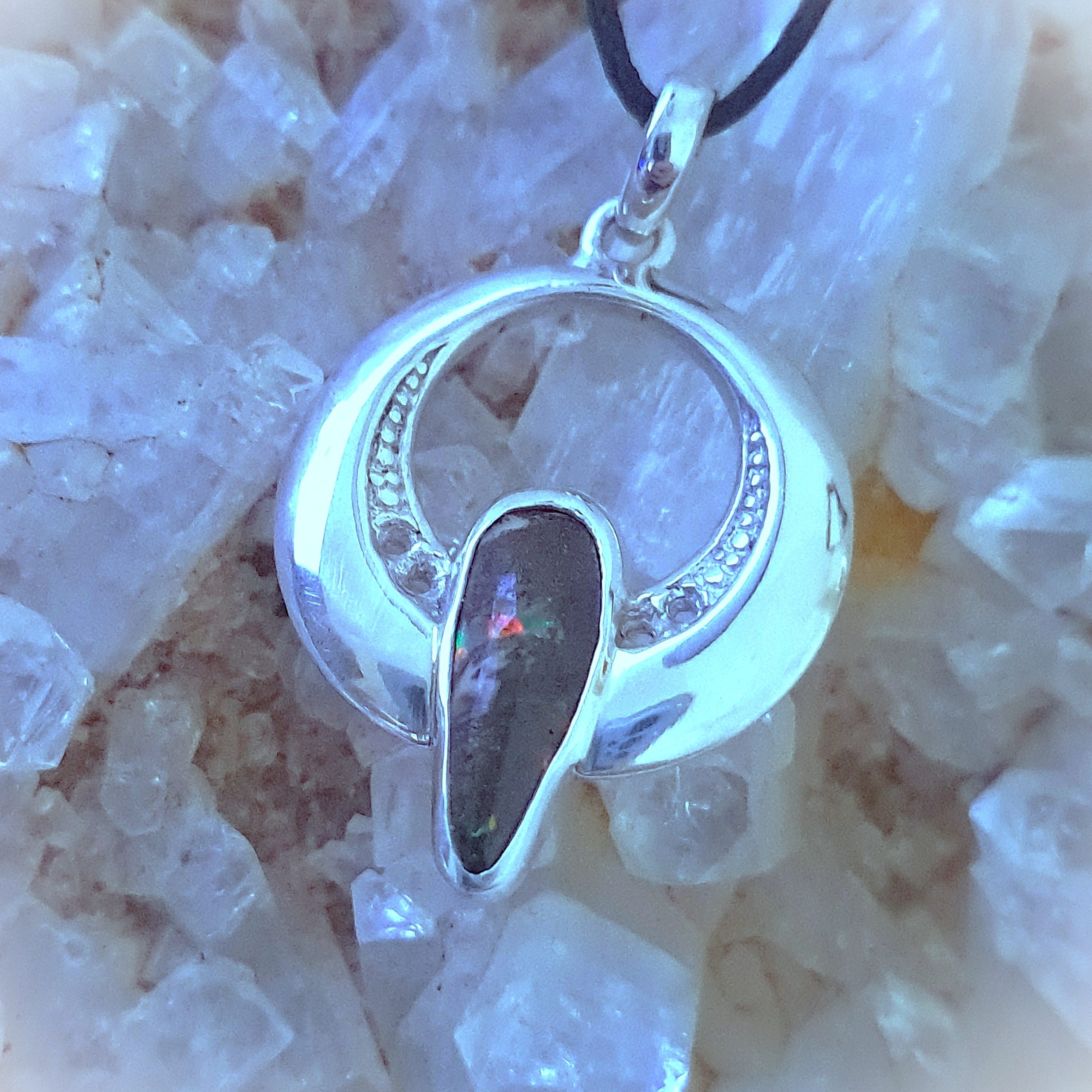 Matrix Boulder Opal Sterling Silver Pendant - Image 2