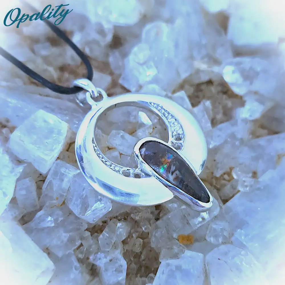 Matrix Boulder Opal Sterling Silver Pendant - Image 3