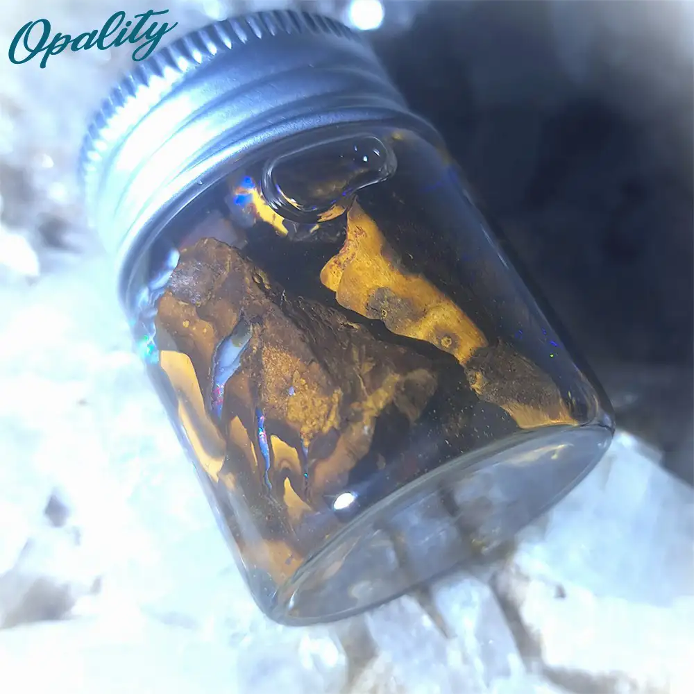 Parcel of Rough, Unworked Natural Australian Boulder Opal Specimens. Lapidary rough material 15ml Jar - Image 4